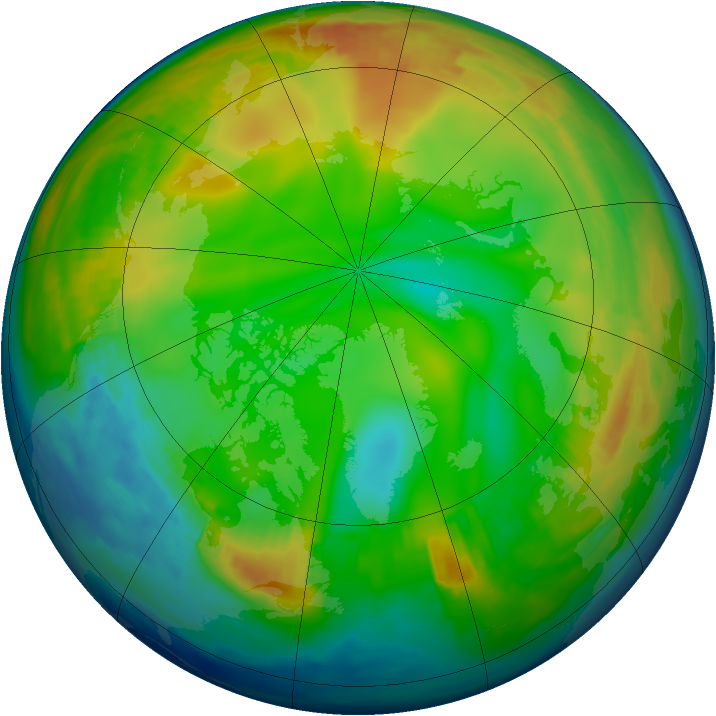 Arctic ozone map for 30 December 1996